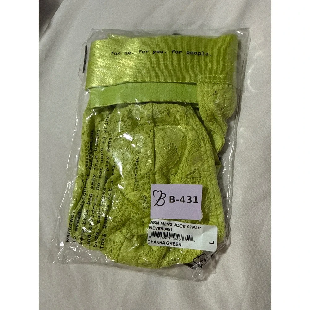 Cosabella Never Say Never Lace Jock Strap‎ Chakra Green Men's Underwear L